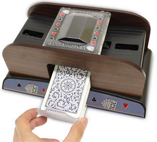 BELMAKS 2 Decks Poker Shuffler Playing Card Shuffler Battery-Operated Portable Card Shuffler for Home and Tournament Use for Classic Poker Professional Cards Shuffling Machine 