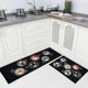 thumbnail image 1 of Alfombra de cocina antideslizante de 2 piezas, alfombrilla de respaldo antideslizante TPR para juego de alfombras de pasillo de baño de puerta, diseño de gato (17 "x 48" + 17 "x 24") JFHHH pequeña, 1 of 4