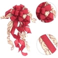 thumbnail image 3 of Decoración de árbol de Navidad de arpillera a cuadros rojos Decoración de árbol de Navidad de arco grande para interior o exterior Fokelyi ZYY-2663, 3 of 5