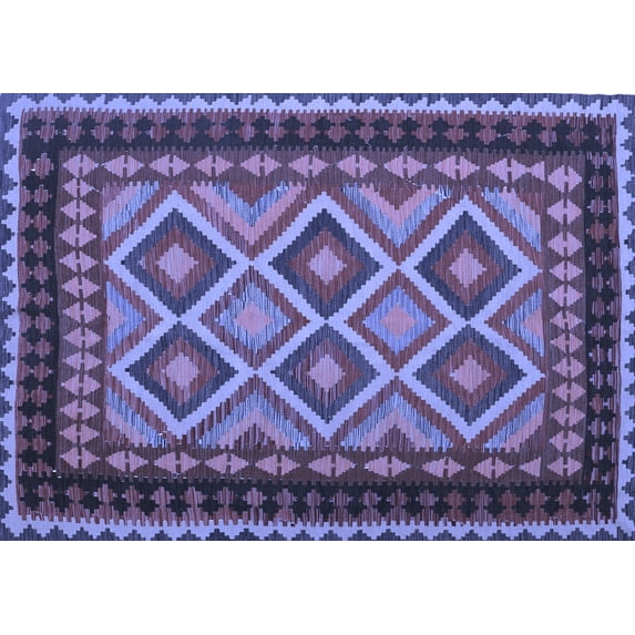 Ahgly Company Indoor Rectangle Oriental Blue Traditional Area Rugs, 7' x 9'