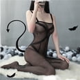 thumbnail image 1 of Lencería sexy, medias, mono, tentación rasgada a mano, traje transparente, provocativo, interesante, pasión, perspectiva, uniforme, tamaño grande, 8853, tapa dura, talla única LingWen 1327537336365, 1 of 1