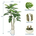 thumbnail image 3 of OUTGOODS 5/6FT Faux Monstera Plant, Realistic Artificial Tree, Green, UV Resistant Indoor/Outdoor, 3 of 8