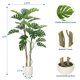 thumbnail image 5 of QinaQin Planta Monstera deliciosa artificial con poste curvo y hojas ajustables, ideal para decoración tropical en sala, oficina o recámara, 5 of 8