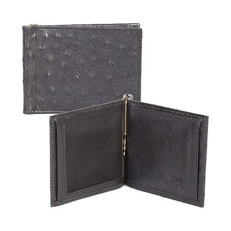 - Men's Scully Money Clip w/ID Window Ostrich 2008 Black OSFA