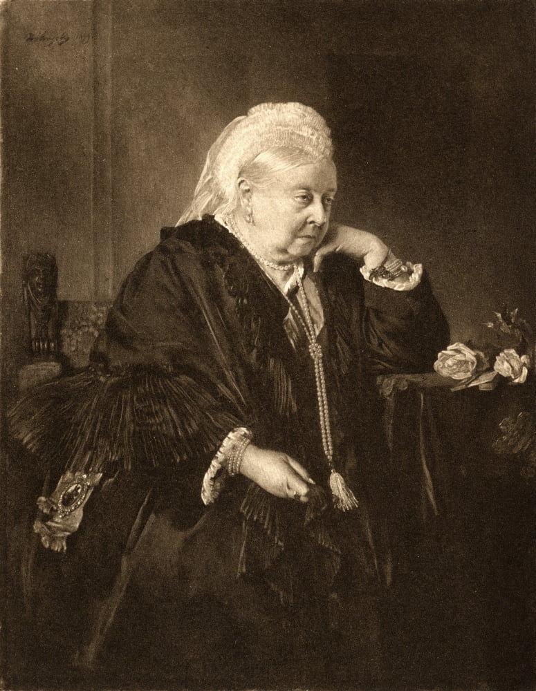 Queen Victoria 1819-1901 At The Age Of Seventy Eight From The Original Painting By Baron Von Angeli At Windsor Castle From The Bookqueen Victoria A Biography Published 1902 Canvas Art - Ken Welsh Des