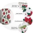 thumbnail image 5 of Christmas Shower Curtain Christmas Poinsettia Holly Leaf Christmas Shower Curtains for Bathroom Decor Red Holiday Christmas For Christmas Decoration Bath Curtains Sets with Hooks Extra Long 72" x 84", 5 of 6