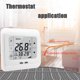 thumbnail image 4 of 1pc Digital Thermostat Touchscreen Underfloor Heating Room Controller Floor Sensor 86x86x14mm Home Improvement White, 4 of 10