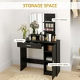 thumbnail image 4 of HOMCOM Vanity Table, Makeup Table with Mirror and Storage Shelves, 4 of 10