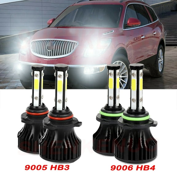 9005 9006 LED Headlight Bulbs for Buick Century 1991 1992 1993-2000 2001 2002 2003 2004 2005 High&Low Beam 4pcs