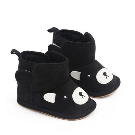 

0-18m Anti-slip Toddler Fluffy Prewalker Cute Boots Fashion Boots Thermal Design Cute Crib Shoes Solid Newborn Boots