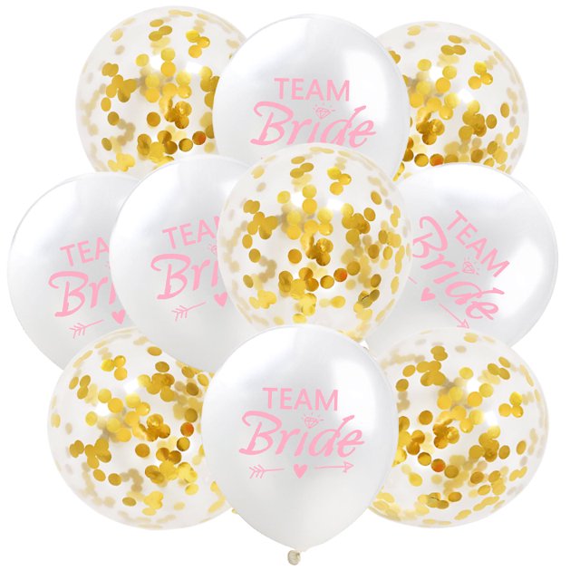 10 globos de confeti de látex para despedida de soltera, decoración para despedida de soltera, suministros para despedida de soltera, boda, equipo de novia