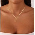 thumbnail image 5 of Initial A-Z Letter Pendant Necklace for Men 18K Gold Plated Capital Initial Necklace Cuban Link Chain 4mm 20 Inch Jewelry Gift, 5 of 8