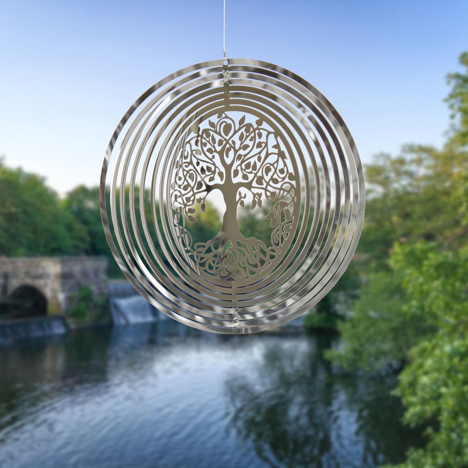 Woodstock Wind Chimes Woodstock Rainbow Makers Collection, Woodstock Shimmers, Nature 5" Silver Wind Shimmer SHNTL