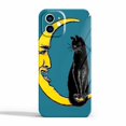 thumbnail image 1 of Cat and Moon hippie Case for iPhone 12,Aesthetic Art Design Full Cover Protective Case, 1 of 5
