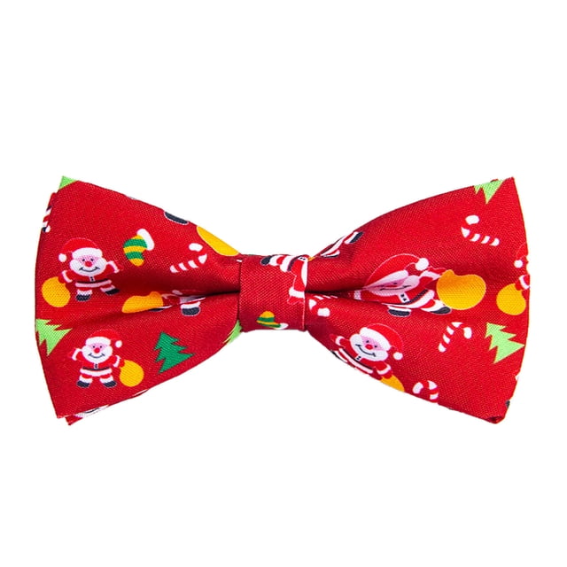 Christmas Bow Tie for Men Festive Snowflake Santa Holiday Party Necktie Accessory