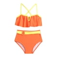 thumbnail image 2 of SUNSIOM Mommy and Me Swimsuit, Contrast Color Leaves Print Ruffled Bra with Briefs Family Matching Swimsuit 2-piece Summer Bikini Set, 2 of 6