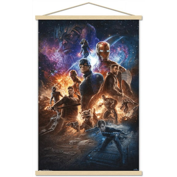 Marvel Cinematic Universe - Avengers - Endgame - Space Wall Poster with Wooden Magnetic Frame, 22.375" x 34"