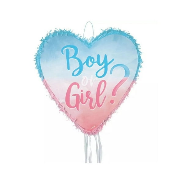 Ya Otta Gender Reveal Pinata Pull String Party Supply 17.75" L x 17.75" W x3.25"H
