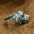 thumbnail image 3 of Blue CZ Eyes 925 Sterling Silver Golden Retriever Cute Dog Ring Punk Jewelry TA32N US Size 13, 3 of 16