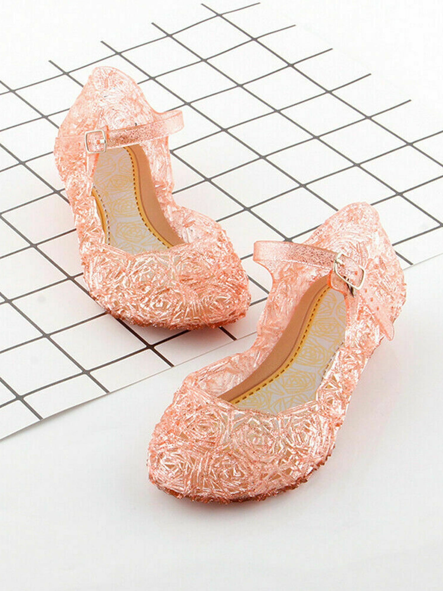 Girls Kids Sandals Jelly Shoes Princess Elsa Cosplay Fancy Dress Up Wedding Size
