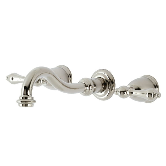 Kingston Brass KS3126AL Vintage Double-Handle Wall Mount Bathroom Faucet, Polished Nickel