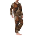 thumbnail image 2 of Fotbe Oil Painting Chicken And Duck Pijama de Hombre con Estampado de Manga Larga, Conjunto de 2 Piezas, Ropa de Dormir Suave y Cómoda con Bolsillos-Medium, 2 of 7