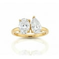 thumbnail image 2 of Jewelerix Toi Et Moi Oval Cut Engagement Ring Pear Moissanite Wedding Ring 14K Yellow Gold Vermeil Promise Ring, 2 of 5
