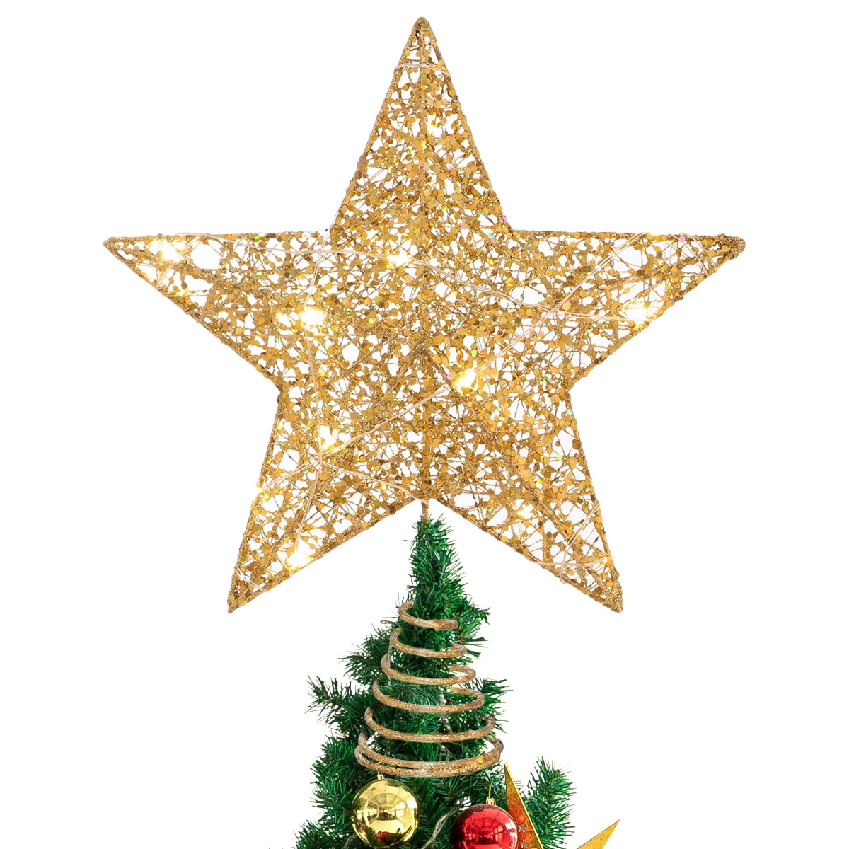 jojofuny 1Pc Iron Star Tree Topper Chritmas Glitter Star Tree Topper Exquisite Star Tree Topper Ornamento Decorazioni Natalizie per La Festa di Natale a Casa