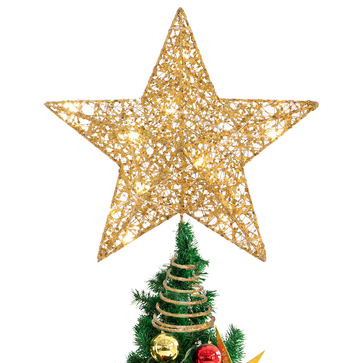 Christmas Tree Star Topper 10 Inch Xmas Tree Topper Star Christmas Decoration Glittered Tree-top Star for Christmas Tree Ornament Indoor Party Home Decoration