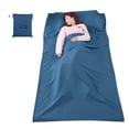 thumbnail image 1 of Graflsoa Sac de Couchage Ultraléger pour Voyage, Tissu Polyester, Bleu Mystique, 45.3 x 82.7 Pouces, Inclut une Pochette de Rangement, 1 of 6