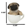 thumbnail image 2 of Realistic Adorable Pug Dog Teacup Statue 5.5" Tall Pet Pal Puppy Pugs Figurine, 2 of 8