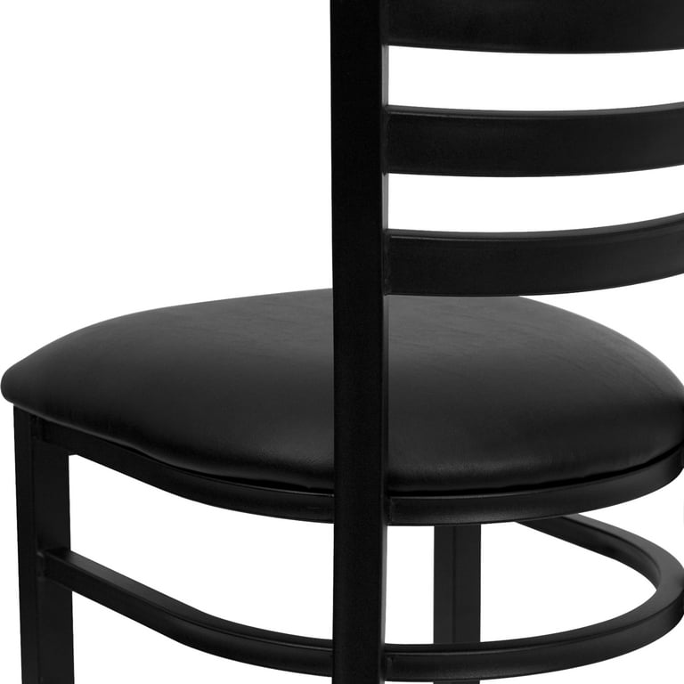 Flash furniture hercules series black online ladder back metal restaurant chair