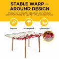 thumbnail image 4 of Love Heart Valentine's Table Cloths for 4 Foot Rectangle Tables, Vintage Eucalyptus Botanical Red Pink Patio Waterproof Elastic Fitted Tablecloths, Washable Rectangular Table Cover for Camping, 4 of 8