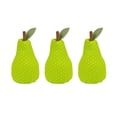 thumbnail image 2 of 3 Pack Vintage Fabric Pear Decor Set, Stuffed Artificial Fruit Ornament, Soft Faux Fruit Figurine for Table Tray Shelf Centerpiece, Rustic Home Styling Decor for Kitchen Dining Living Room, 2 of 6