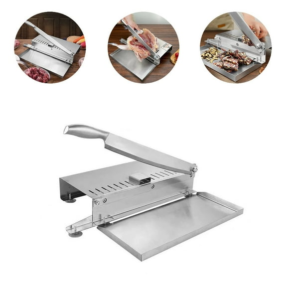 Eurhowing Manual Bone Slicer Meat Cutter, Heavy Duty Stainless Steel Frozen Meat Slicer,  Beef, Chicken, Fish, Ribs Cutter for Commercial & Home Kitchen Use