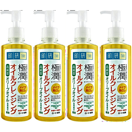 4 pack ROHTO Hadalabo Gokujyun Moist Cleansing Oil 6.76oz each