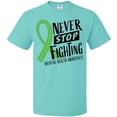 thumbnail image 3 of Inktastic Never Stop Fighting Mental Health Awareness Green Ribbon T-Shirt, 3 of 5