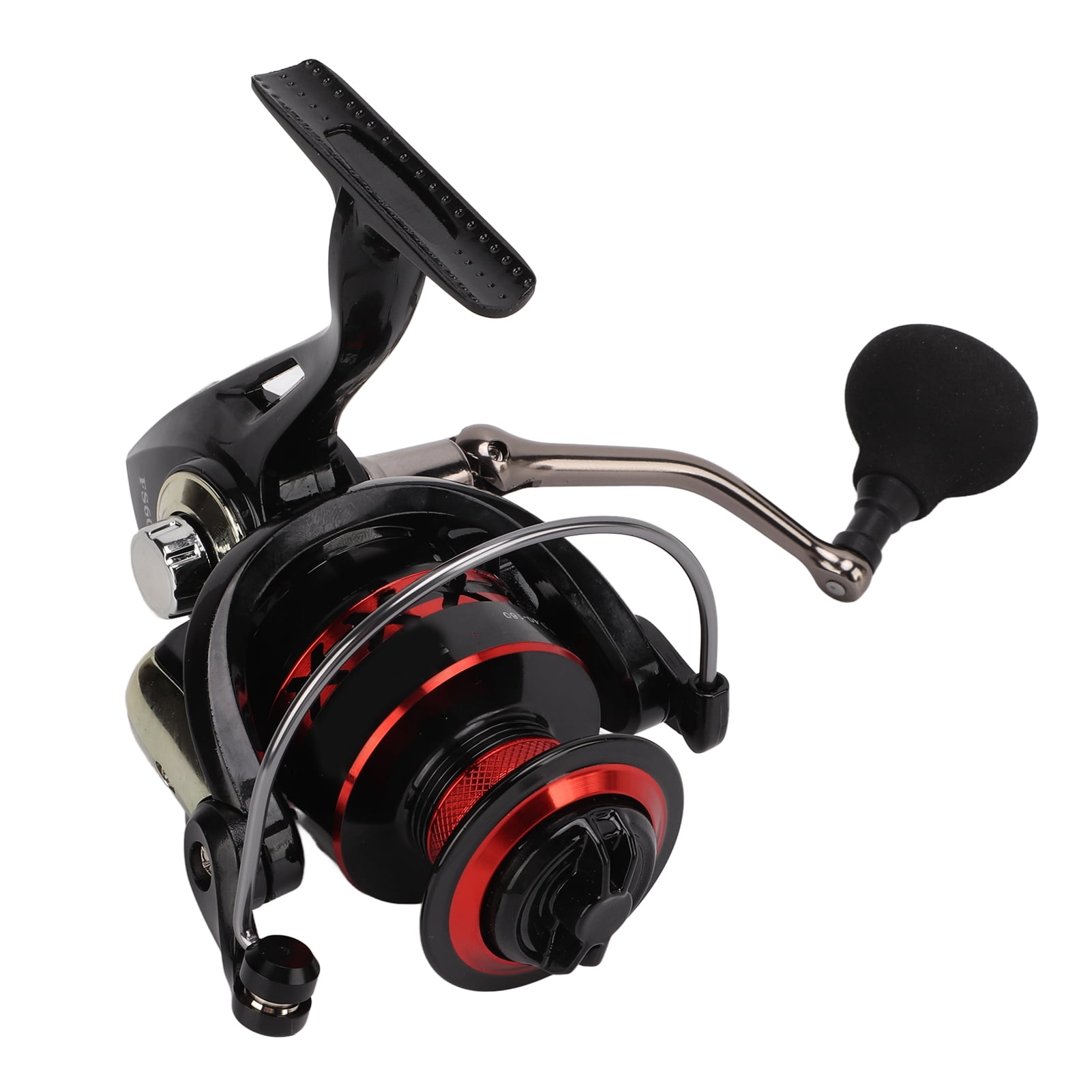 NFTIGB Metal Spinning Fishing Reel CNC Machined with Comfortable EVA Grip, Long Throw Wheel for Saltwater and Freshwater Bass Fishing, Size 6000, 8.47 oz / 240g