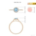 thumbnail image 4 of Angara Natural 0.4 Ct. Aquamarine with Diamond Halo Ring in 14K Rose Gold for Women (Ring Size: 11), 4 of 9