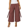 thumbnail image 6 of Hvogkswy Cargo Capri Pants for Women Summer Casual High Waist Wide Leg Capris Loose Fitted Multi Pockets Outdoor Hiking Pants, 6 of 7