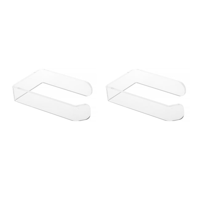 Yuarrent Soporte de papel montado en la pared para baño, cocina, colgador de gancho autoadhesivo con pegatinas, estante moderno para el hogar, Transparente 2piezas