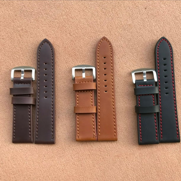 Paquete de tres piezas multicolor Correa para reloj Fossil de 24 mm de cuero marron Walmart en linea
