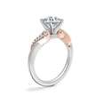 thumbnail image 6 of 0.70 T.C.W Round Shaped Real Diamond New Design Solitaire with Accents Wedding Ring for Women Solid 18K White Gold Size 3.5, 6 of 9