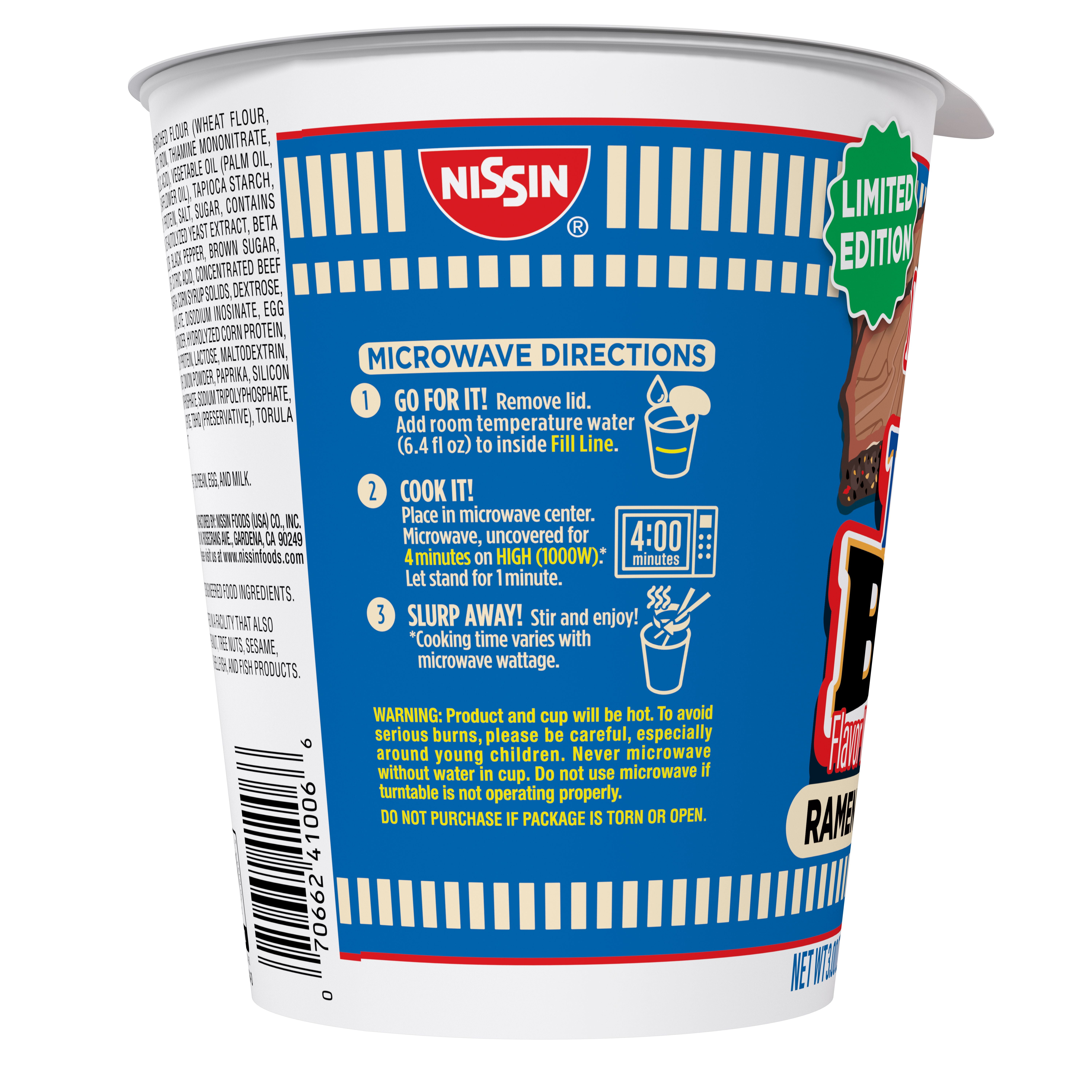 Nissin Cup Noodles Texas BBQ, 3.0 oz Cup, Limited Edition
