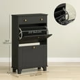 thumbnail image 3 of HOMCOM Armoire à Chaussures Étroite avec 2 Tiroirs Basculants, Armoire de Rangement pour Chaussures, Noir, 3 of 10