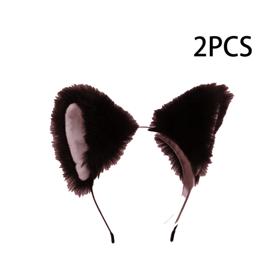 RAGUPEL 2 Pcs Girls Headbands,Anti-Slip Design Fox Ears,Cute Ears Soft Fabric Cat Ears Headband,Multicolor