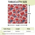 thumbnail image 2 of Red Footballs on Blue Pattern Square Fitted Tablecloth with Elastic Edge,Square Table Cover,Washable Elastic Table Cover for Home Kitchen Party Decor 34"x34", 2 of 6
