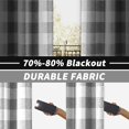 thumbnail image 2 of DriftAway Buffalo Check Woven Plaid Pattern Lined Blackout Thermal Insulated Window Curtain Grommet 2 Layers 2 Panels 50 Inch by 84 Inch Gray, 2 of 7