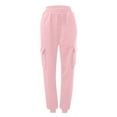 thumbnail image 3 of Pink Trousers for Womens Fashion Sweatpants Comfortable High Waisted Jogging Pants With Pockets Casual Sweatpants Fall Outfits Womens Work Pants Size S, 3 of 6