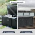 thumbnail image 2 of 120 Gallon Waterproof Deck Box Patio Furniture Organization Container with Lockable Lid, Resin Outdoor Storage Box for Garden, Yard, Poolside, Black, 2 of 7